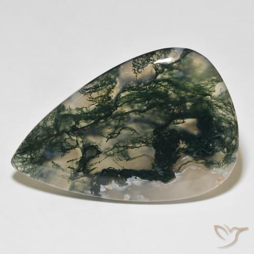 98.16ct Natural Multicolor ágata de musgo, En forma de pera, Opaco