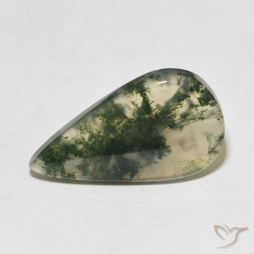 10.69ct Natural Multicolor ágata de musgo, En forma de pera, Translúcido