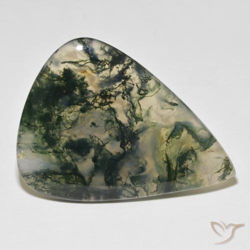 Ágata musgosa Multicolor natural de 76.96 ct, En forma de pera, Translúcido