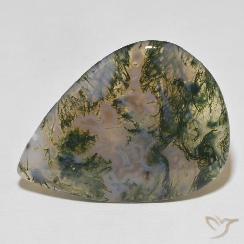 23.29ct Natural Multicolor ágata de musgo, En forma de pera, Opaco