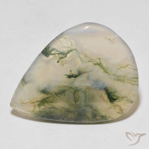 22.57ct Natural Multicolor ágata de musgo, En forma de pera, Translúcido