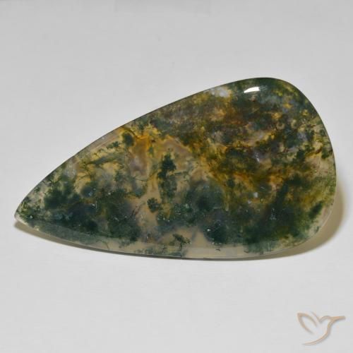 95.86ct Natural Multicolor ágata de musgo, En forma de pera, Opaco