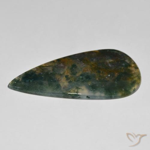 Ágata musgosa Multicolor natural de 95.86 ct, En forma de pera, Opaco
