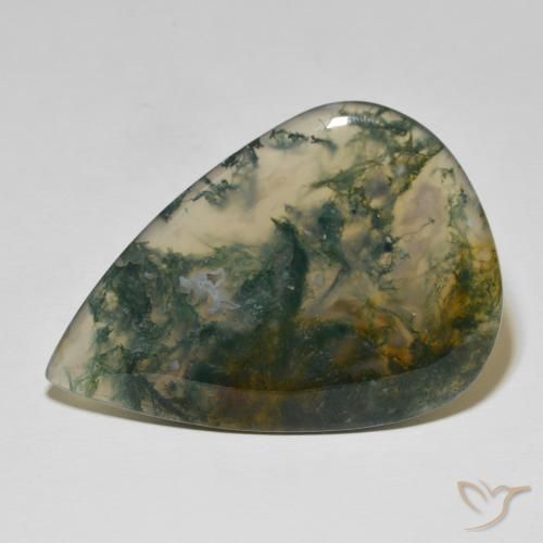 85.14ct Natural Multicolor ágata de musgo, En forma de pera, Opaco