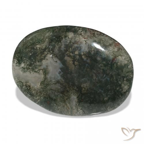 Ágata musgosa Multicolor natural de 37.71 ct, Ovalada, Translúcido
