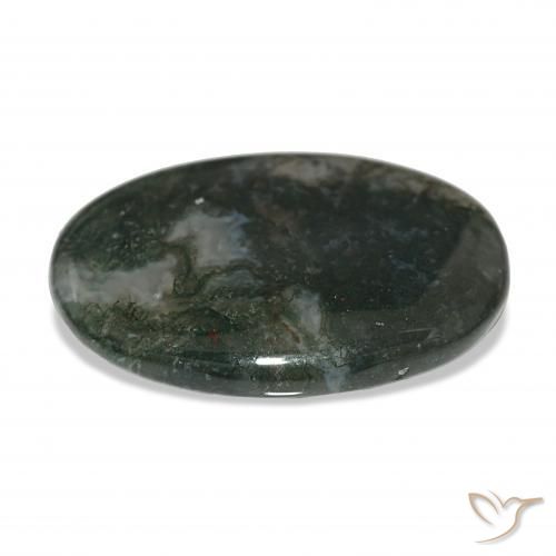 Ágata musgosa Multicolor natural de 37.71 ct, Ovalada, Translúcido