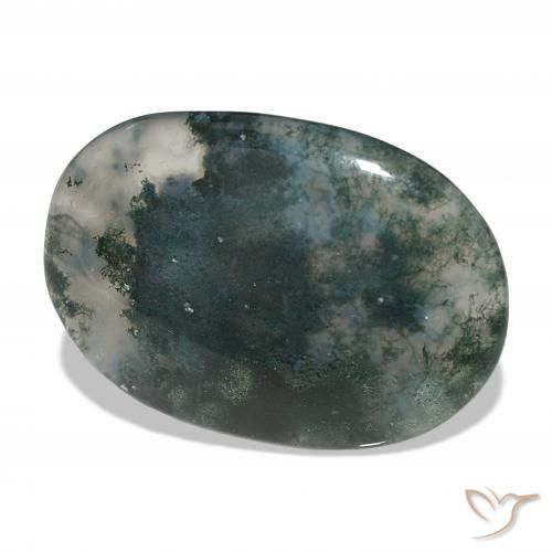 Ágata musgosa Multicolor natural de 45.08 ct, Ovalada, Translúcido