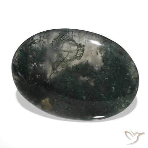 Ágata musgosa Multicolor natural de 58.50 ct, Ovalada, Translúcido