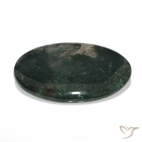 Ágata musgosa Multicolor natural de 58.50 ct, Ovalada, Translúcido