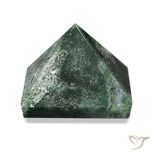 Ágata musgosa Verde oscuro natural de 79.96 ct, Cuadrado, Opaco