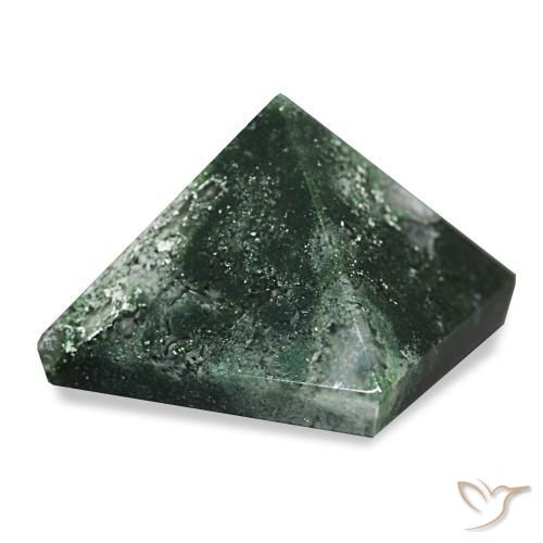 Ágata musgosa Verde oscuro natural de 79.96 ct, Cuadrado, Opaco