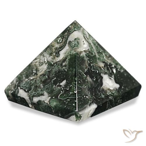 Ágata musgosa Verde bosque natural de 85.75 ct, Cuadrado, Opaco
