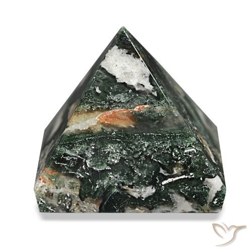 Ágata musgosa Verde oscuro natural de 90.83 ct, Cuadrado, Opaco