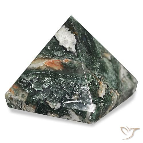 Ágata musgosa Verde oscuro natural de 90.83 ct, Cuadrado, Opaco