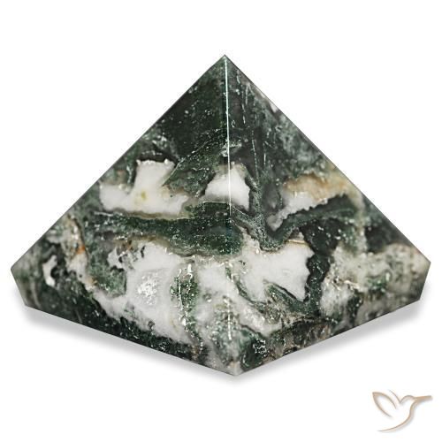 Ágata musgosa Verde oscuro natural de 90.83 ct, Cuadrado, Opaco