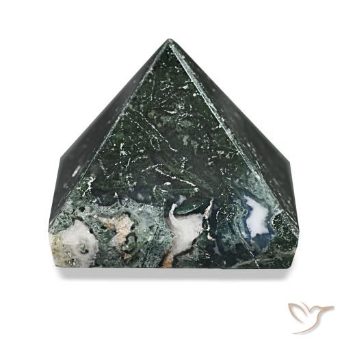 Ágata musgosa Verde oscuro natural de 90.36 ct, Cuadrado, Opaco