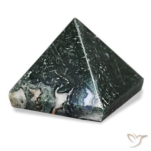 Ágata musgosa Verde oscuro natural de 90.36 ct, Cuadrado, Opaco