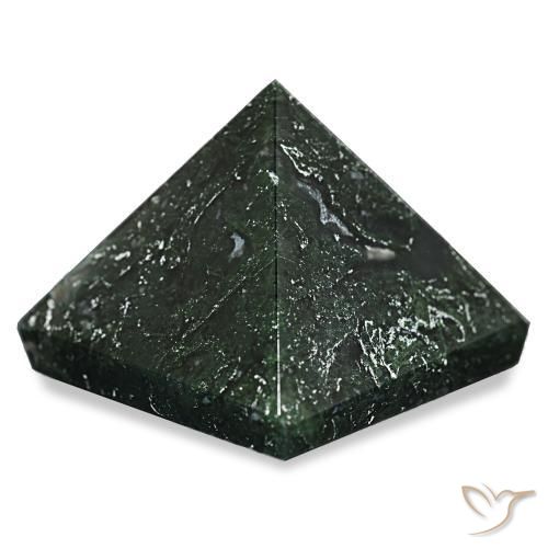 Ágata musgosa Verde oscuro natural de 90.36 ct, Cuadrado, Opaco