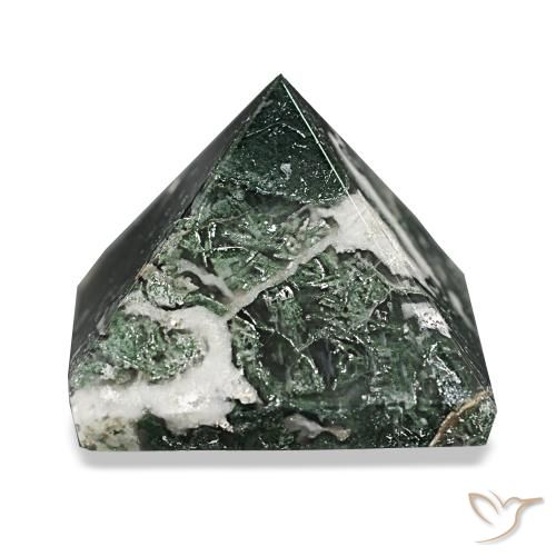 89.34ct Verde oscuro Ágata musgosa, Cuadrado, Opaco
