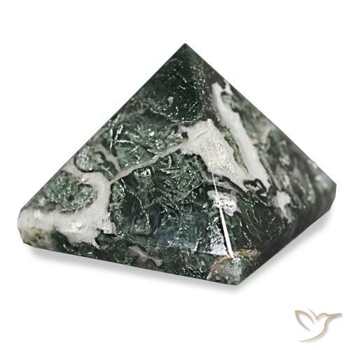 Ágata musgosa Verde oscuro natural de 89.34 ct, Cuadrado, Opaco