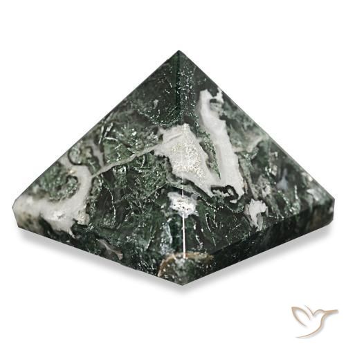 Ágata musgosa Verde oscuro natural de 89.34 ct, Cuadrado, Opaco