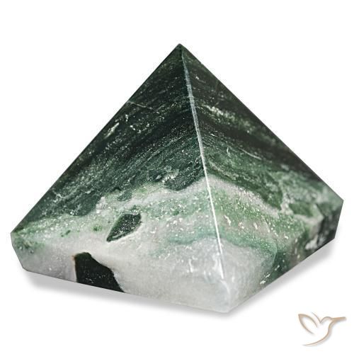 Ágata musgosa Verde bosque natural de 112.97 ct, Cuadrado, Opaco