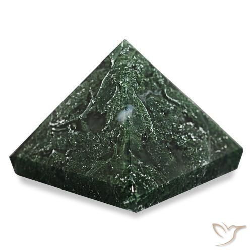 Ágata musgosa Verde bosque natural de 87.69 ct, Cuadrado, Opaco