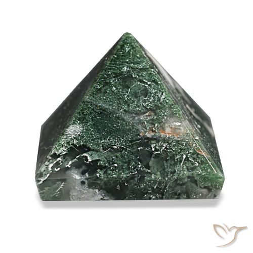 90.69ct Verde oscuro Ágata musgosa, Cuadrado, Opaco
