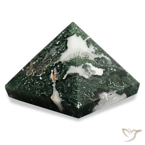 Ágata musgosa Verde oscuro natural de 90.69 ct, Cuadrado, Opaco