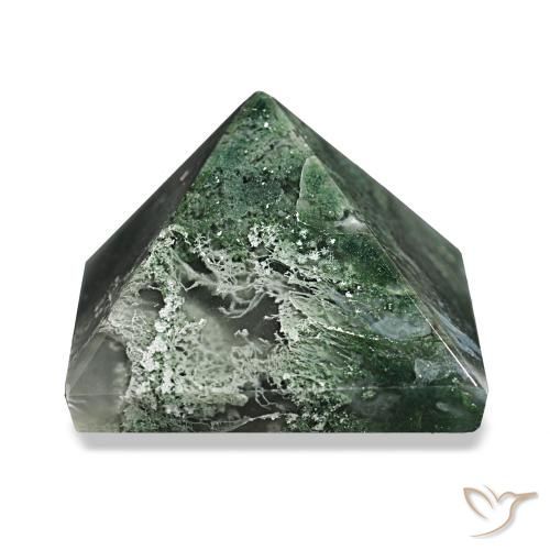 Ágata musgosa Verde oscuro natural de 85.75 ct, Cuadrado, Opaco