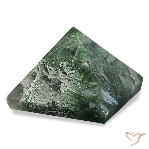 Ágata musgosa Verde oscuro natural de 85.75 ct, Cuadrado, Opaco