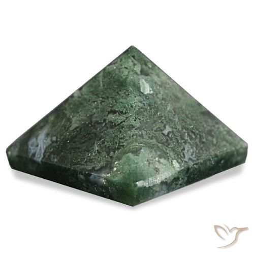 Ágata musgosa Verde oscuro natural de 85.75 ct, Cuadrado, Opaco
