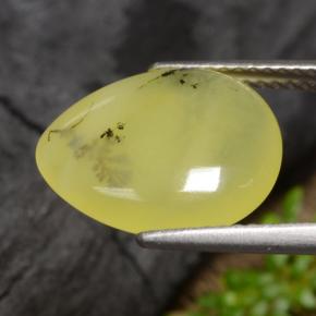 Ópalo musgoso amarillo natural de 3,69 ct, en forma de pera, translúcido