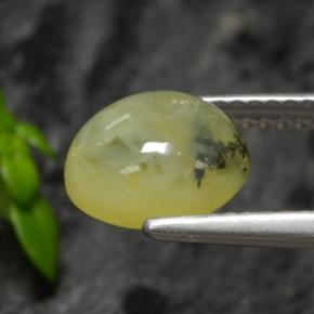 Ópalo musgoso Dendrita amarilla natural de 1.93 ct, Corte Óvalo, Translúcido