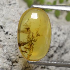 Ópalo musgoso Dendrita amarilla natural de 2.06 ct, Corte Óvalo, Translúcido