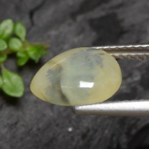 Ópalo musgoso amarillo natural de 1,79 ct, en forma de pera, translúcido