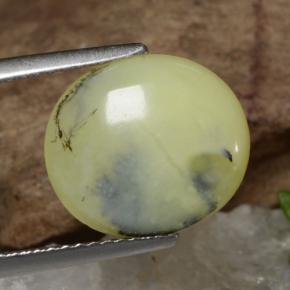 Ópalo musgoso dendrita amarilla natural de 3,18 ct, corte óvalo, translúcido