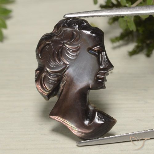 5.69ct Natural Marrón chocolate Madreperla, Elegante, Opaco