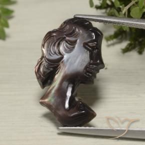 Madreperla Marrón chocolate natural de 5.69 ct, Elegante, Opaco