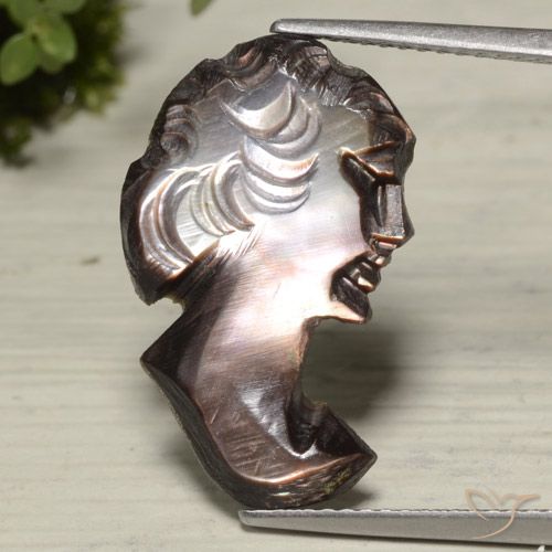 4.89ct Natural Marrón nogal Madreperla, Elegante, Opaco