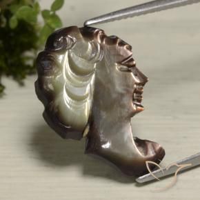 Madreperla Marrón rojizo natural de 4.85 ct, Elegante, Opaco