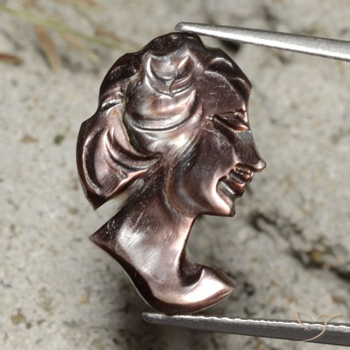 3.45ct Natural Marrón chocolate Madreperla, Elegante, Opaco