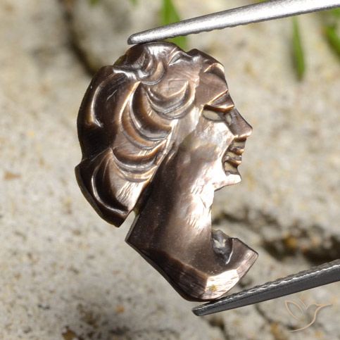 3.65ct Natural Ahumado Madreperla, Elegante, Opaco