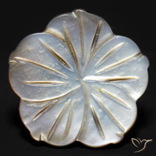 14.21ct Natural Ahumado Madreperla, Corte Flor, Opaco