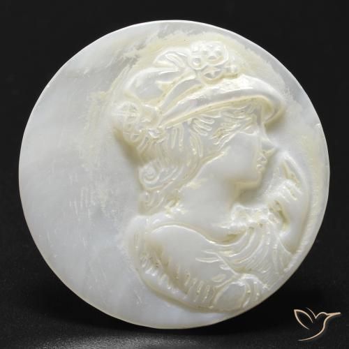 13.32ct Natural Blanco cálido Madreperla, Redondo, Opaco