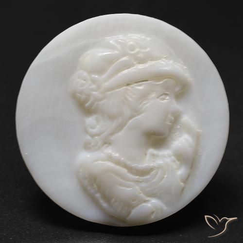 19.63ct Natural Blanco crema Madreperla, Redondo, Opaco