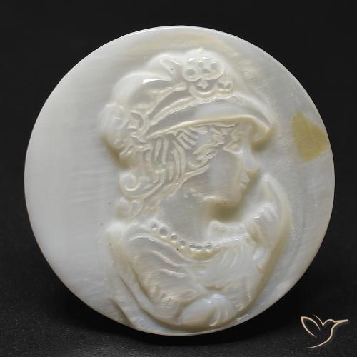 14.12ct Natural Blanco cálido Madreperla, Redondo, Opaco