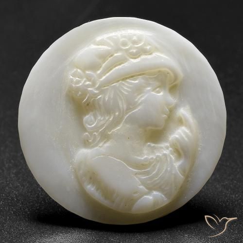 14.65ct Natural Blanco perlado Madreperla, Redondo, Opaco