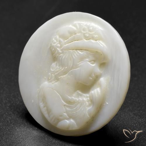 Madreperla Blanco perlado natural de 14.65 ct, Redondo, Opaco