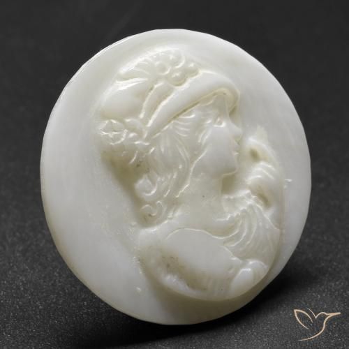 Madreperla Blanco perlado natural de 14.65 ct, Redondo, Opaco